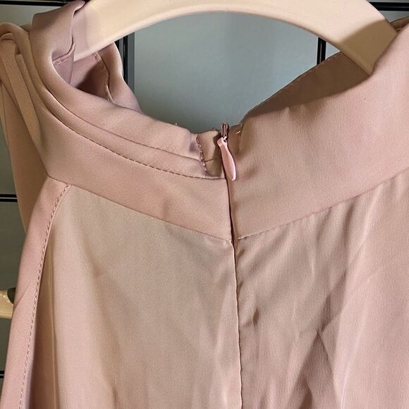 Pretty Garden Assymetrical Sleeveless Pink High Neck Tulip Hem dress NWT - Picture 9 of 12